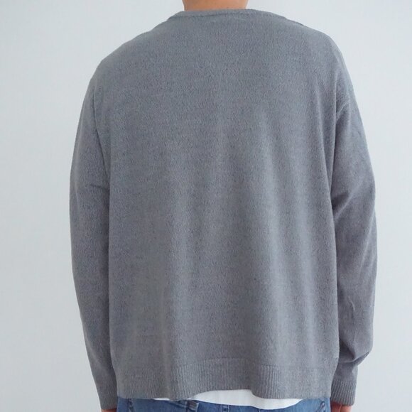 Arnold Palmer Gray Cotton Cardigan Soft Knit Old Money Minimalist Layers L - Picture 2 of 9